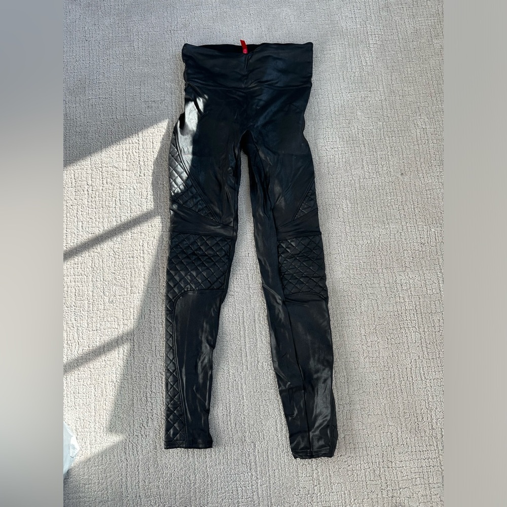 Spanx - Quilted Faux Leather Moto Leggings